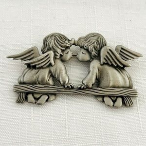 Double Angels Brooch~Metal